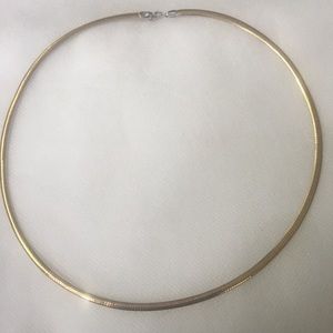 14kt White Gold & Yellow Gold Omega Chain 17”